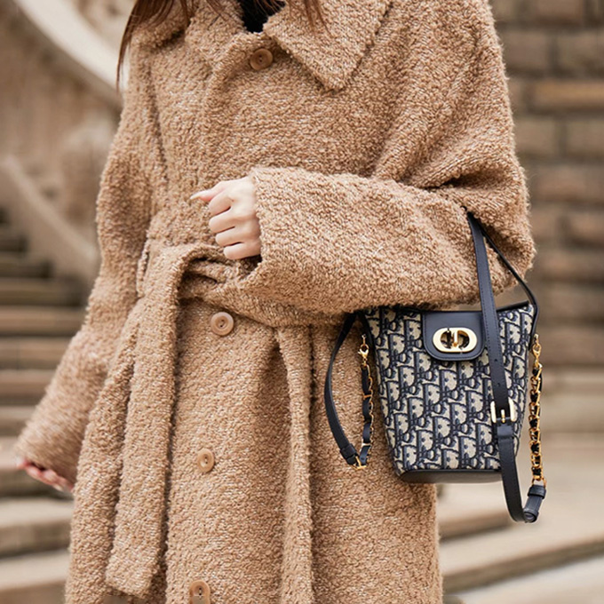 9a+ quality dior 30 montaigne amber mini oblique jacquard bucket bag